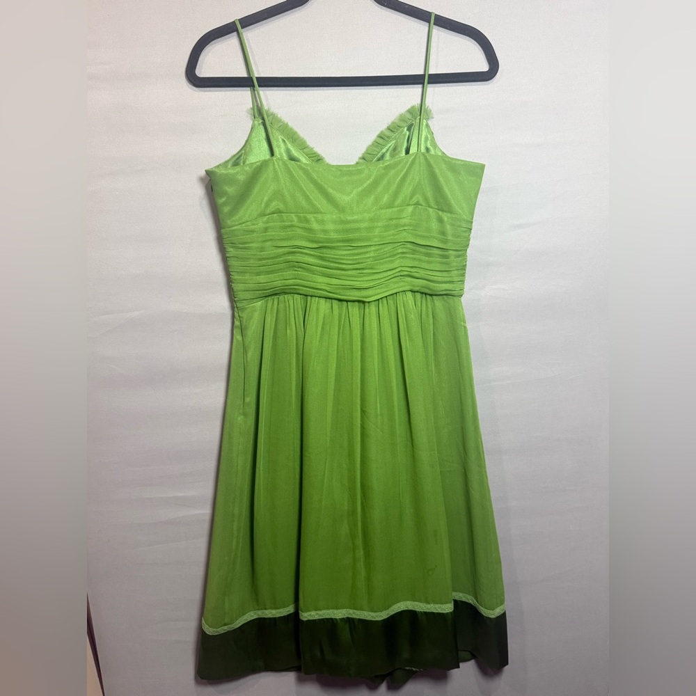 Laundry‎ By Shelli Segal Silk Green Dress Y2K, Size 8 - Picture 7 of 9